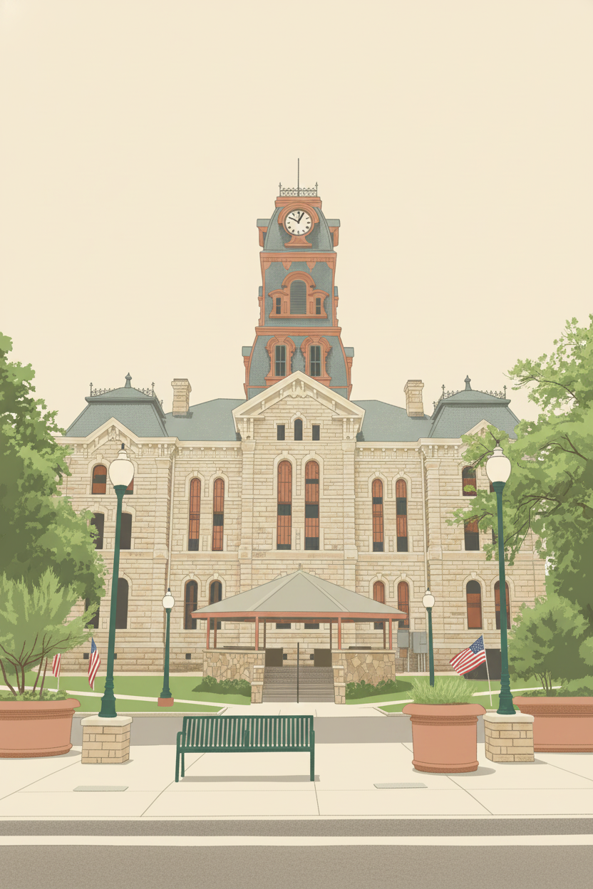 Historic Granbury courthouse and town square
